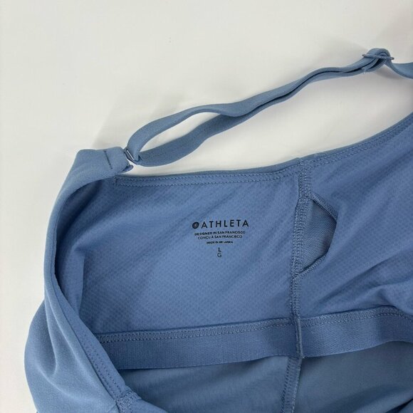 Athleta Elation V-neck Crop Tank Bra Size Large Blue Adjustable Straps Gym - Picture 4 of 6